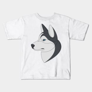 Siberian Husky - linear dog Kids T-Shirt